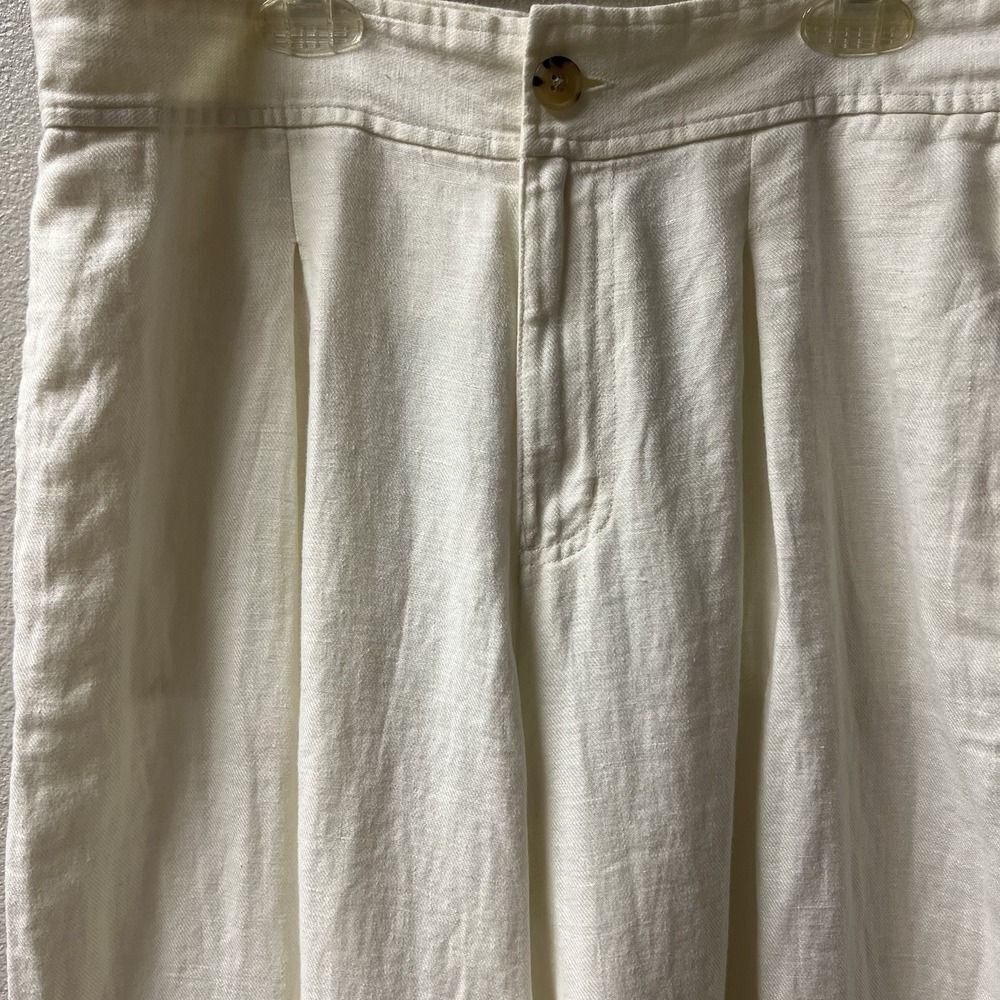 Halston 100% Linen‎ Wide Leg Pants Size 10 Women Summer Spring Bottoms NWOT - Picture 4 of 6